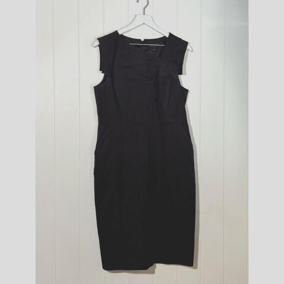 J.Crew · 12 · Promotion Dress Sheath · Cotton Viscose Blend · Black Pockets - Picture 3 of 8